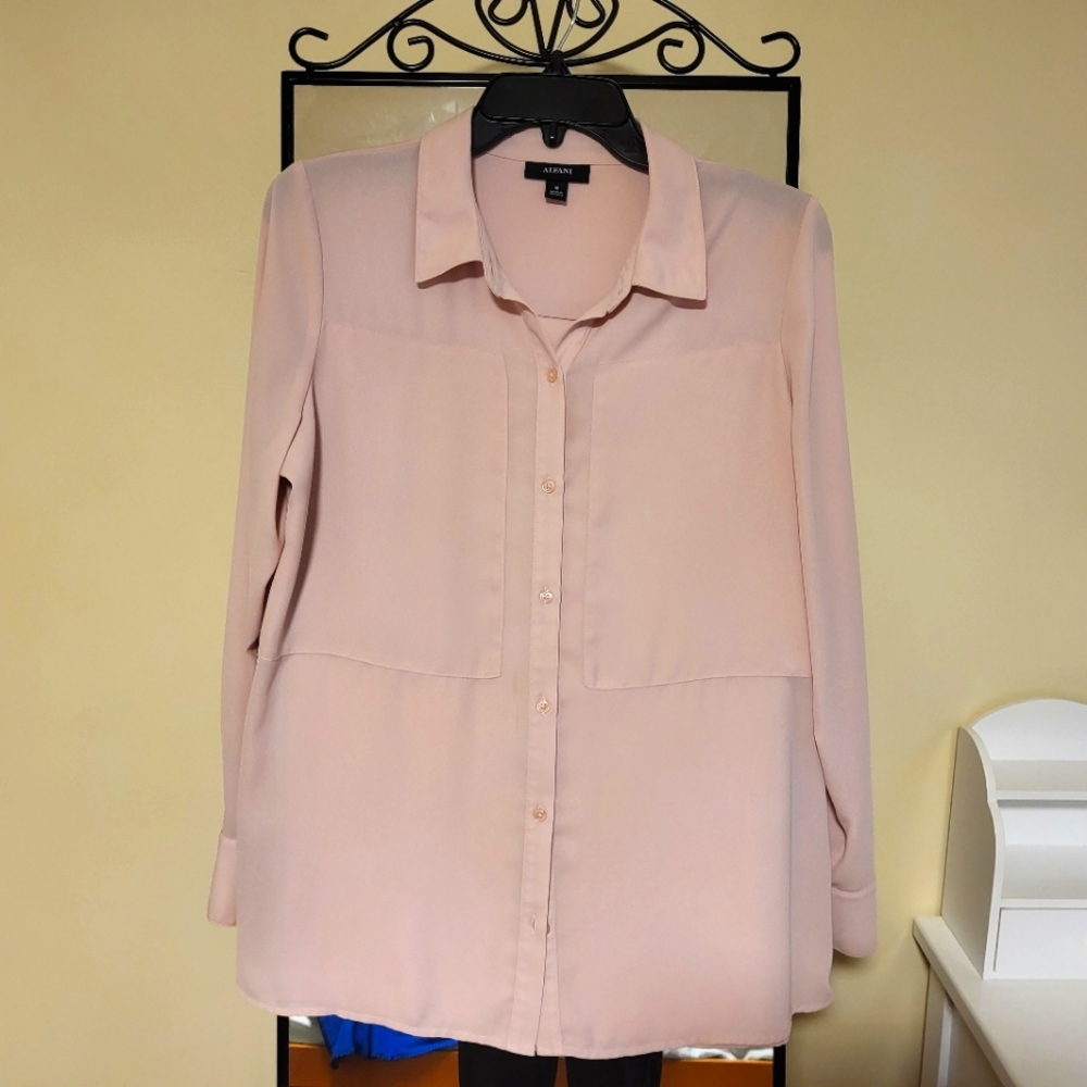 Alfani Pink Button Down Blouse (size m)